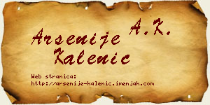 Arsenije Kalenić vizit kartica